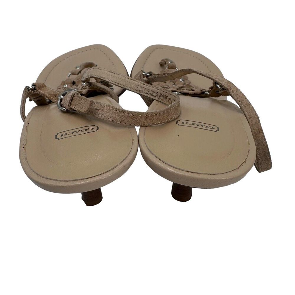Coach Darla Suede Biscotto‎ Size 9.5 B Floral Kitten heel - Picture 5 of 10